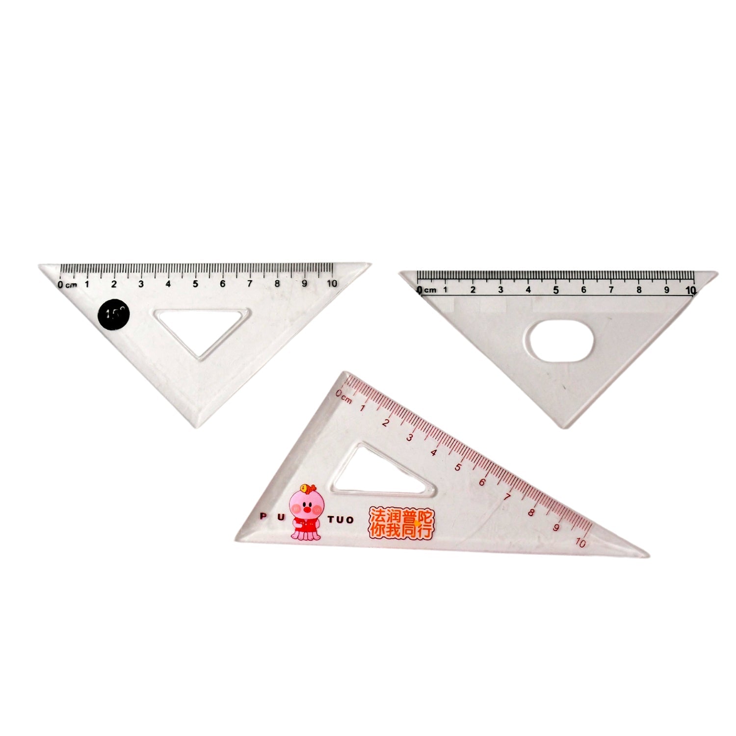 Transparent Plastic Set Square Ruler Kit (3 Pc) Transparent Plastic Set Square Ruler Kit (3 Pc)